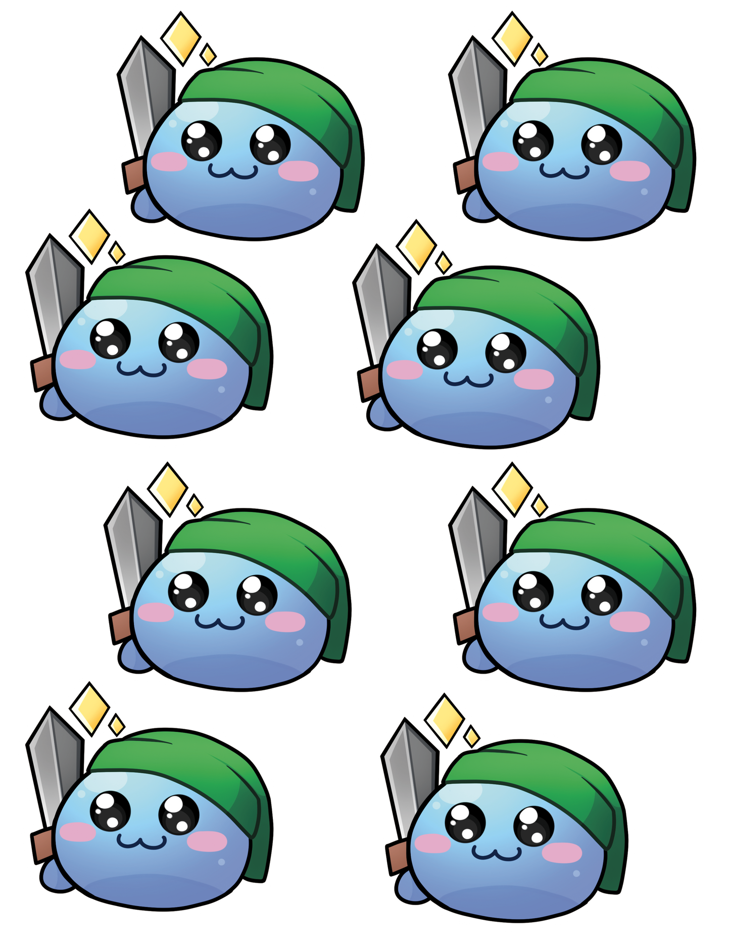 TheOmegaPaladin Adventure Slime Sticker Sheet Gen One