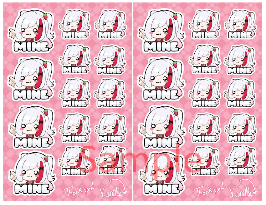 VanilleVT 'MINE!' Sticker Double Pack