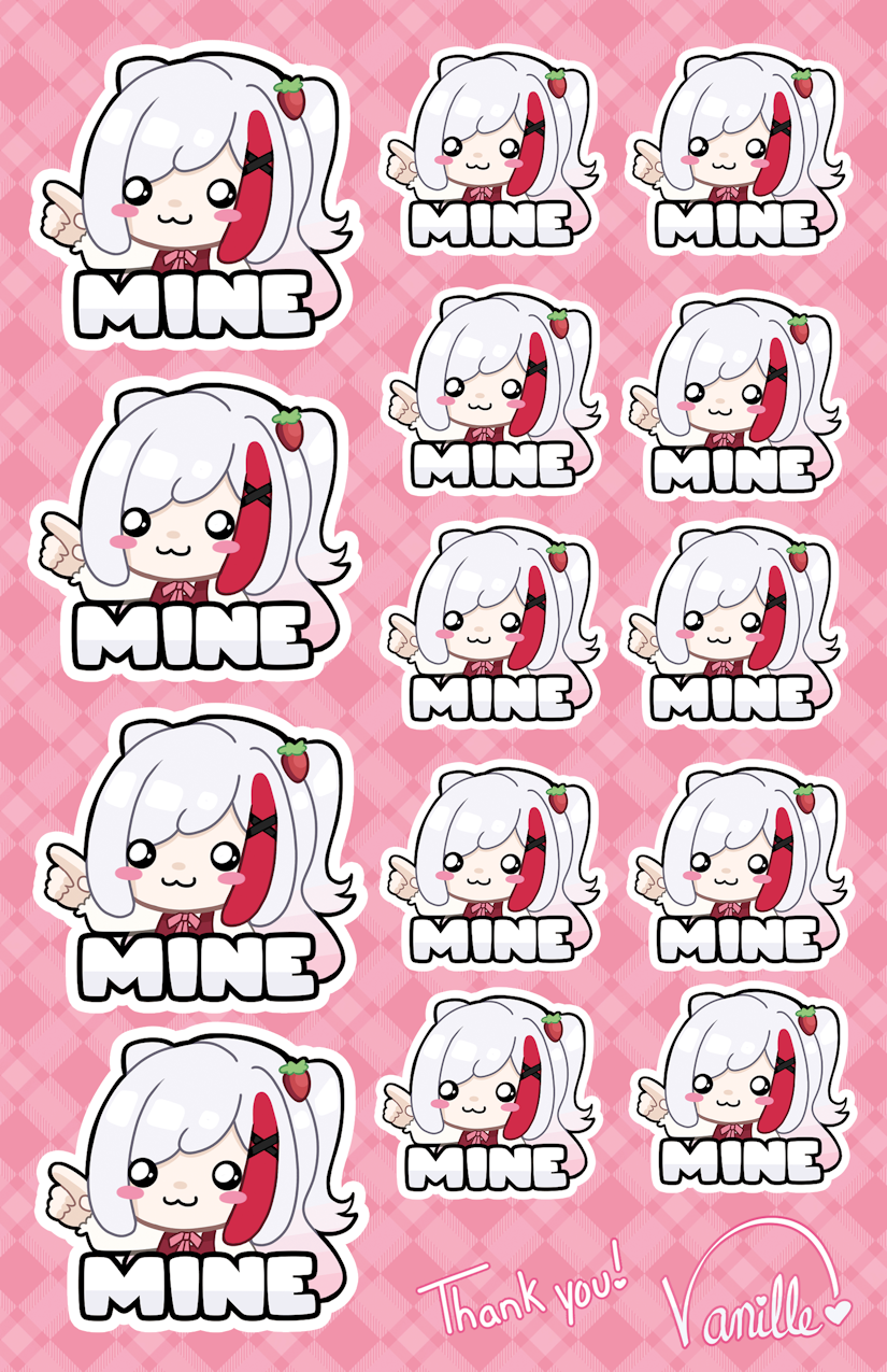 VanilleVT 'MINE!' Sticker Single Pack / Sheet